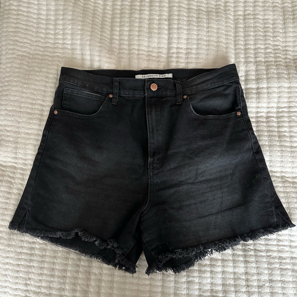 Celebrity Pink Highwaisted Black Jean Short - Soft Denim
